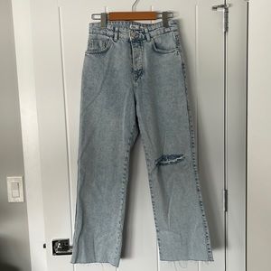 ZARA Light Washed, Wide Leg Jeans